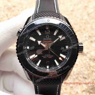 Swiss Replica Omega Planet Ocean 600M GMT 45mm Deep Black Case